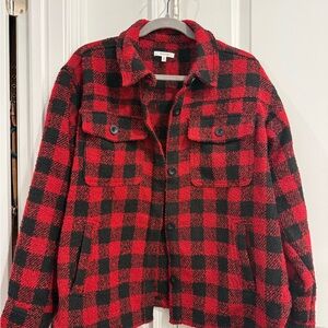Maurices Red and Black Checkered Jacket